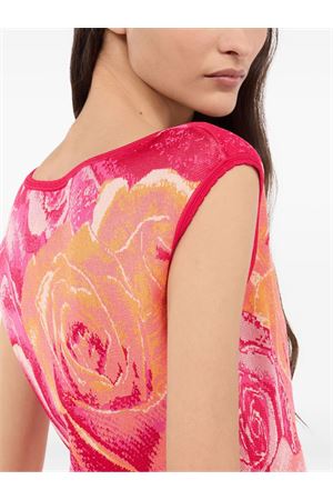 Mini Dress With Garden Rose Print ROBERTO CAVALLI | UKM102MI01102500